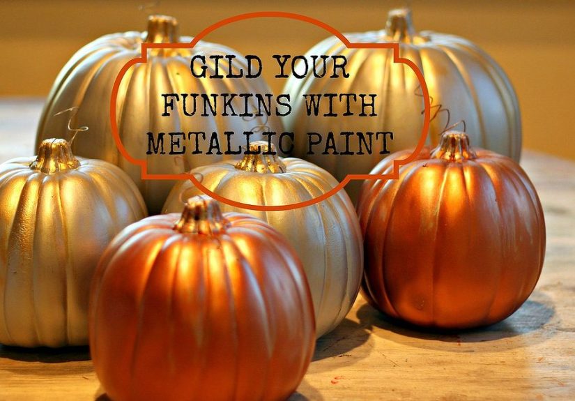 Metallic Faux Pumpkins
