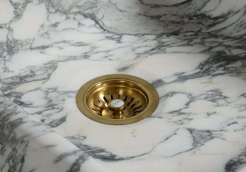Tuscan Farmhouse 1000 Double Arabescato Marble Sink