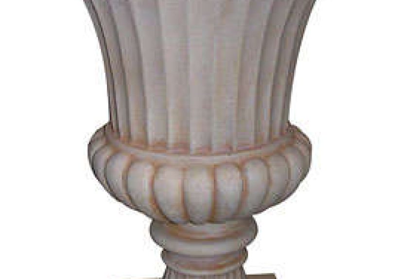 28in Antique Rust White Urn