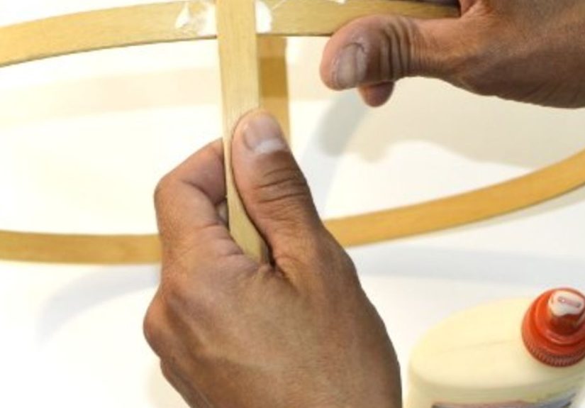 4 Sided Embroidery Hoop Mobile Using Scrapbook Paper