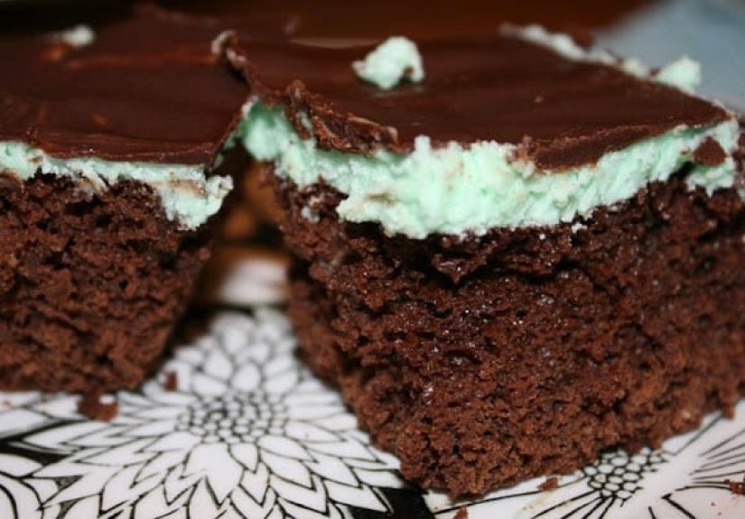 Less guilt Brownies with Mint Frosting!