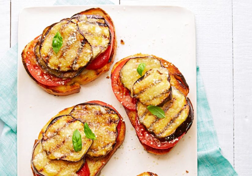 Tomato-Eggplant Tartines