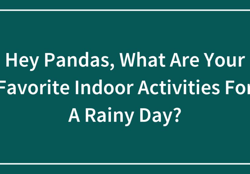 Hey Pandas, What Are Your Favorite Indoor Activities For A Rainy Day?