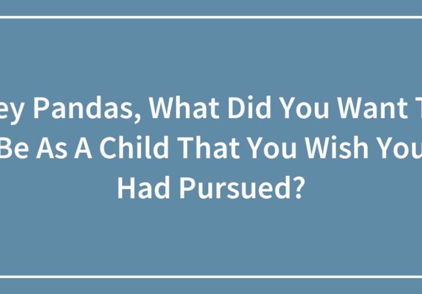 Hey Pandas, What Did You Want To Be As A Child That You Wish You Had Pursued?