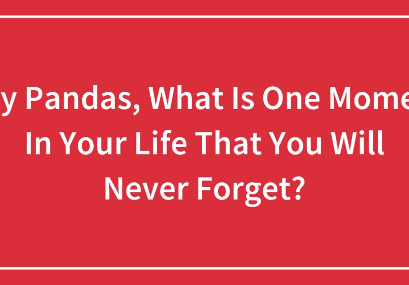 Hey Pandas, What Is One Moment In Your Life That You Will Never Forget?