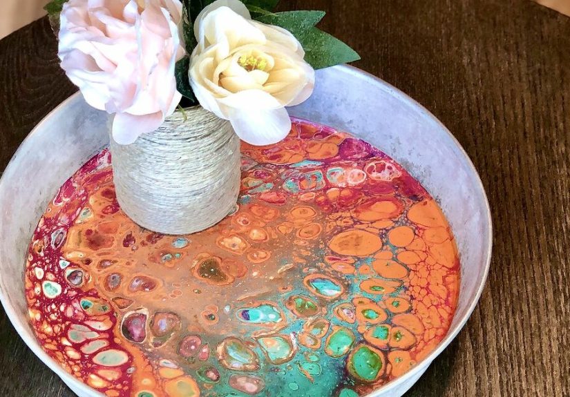 How to Make an Acrylic Pour Galvanised Tray DIY