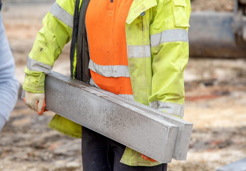 Road Worker Paints Lines on Street Video