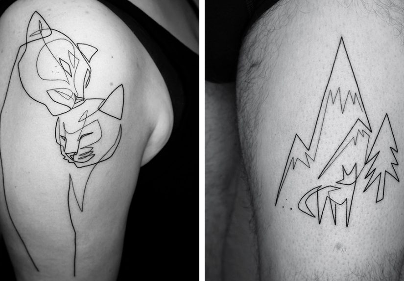 This Artist Creates Captivating Tattoos Using A Single Line (35 Pics)