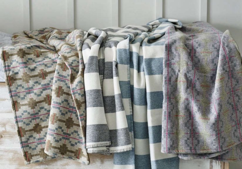 Welsh Coast: Traditional Wool Blankets in Unexpected Palettes from Melin Tregwynt