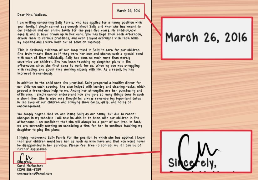 4 Ways to Write a Letter of Recommendation for a Nanny