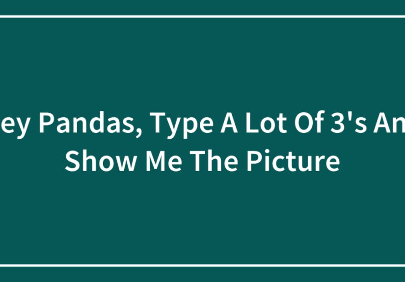 Hey Pandas, Type A Lot Of 3’s And Show Me The Picture