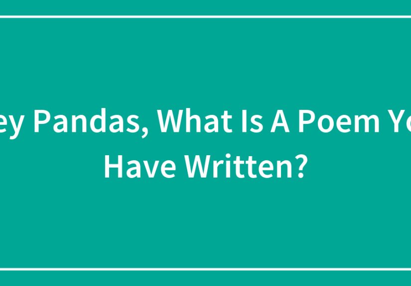 Hey Pandas, What Is A Poem You Have Written?