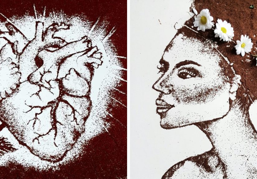 I Use Coffee Powder To Create My Drawings