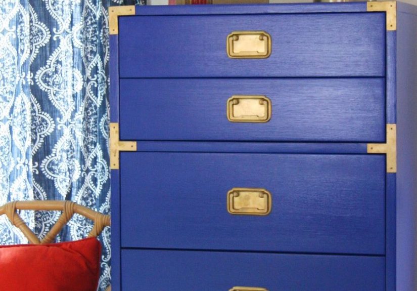 Klein Blue Campaign Chest / Dresser Makeover
