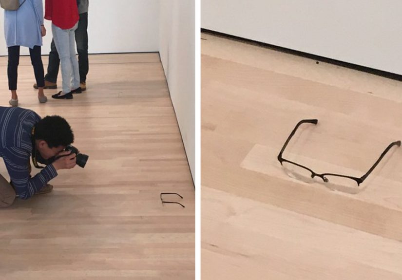 Someone Put Glasses On Museum Floor And Visitors Thought It Was Art