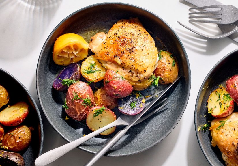 5-Ingredient, One-Pan Chicken and Potatoes Recipe