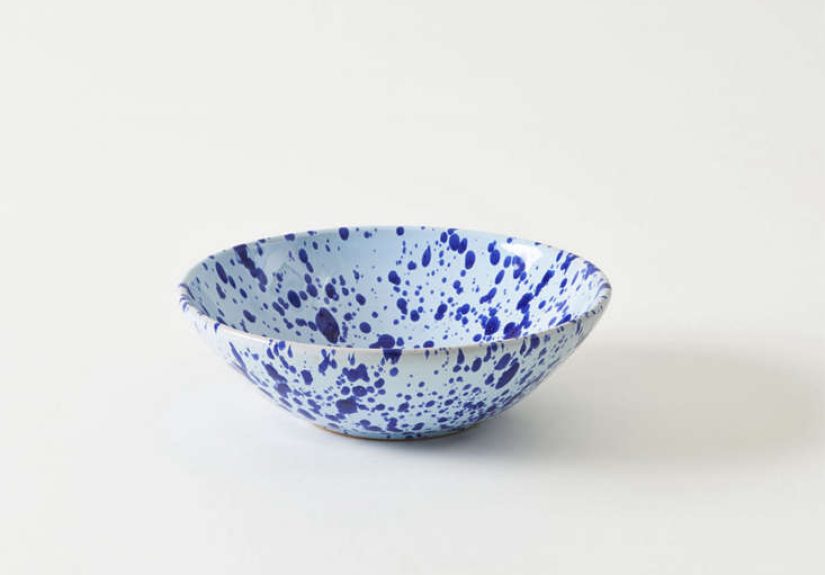Blue On Blue Splatterware 9" Pasta Bowl