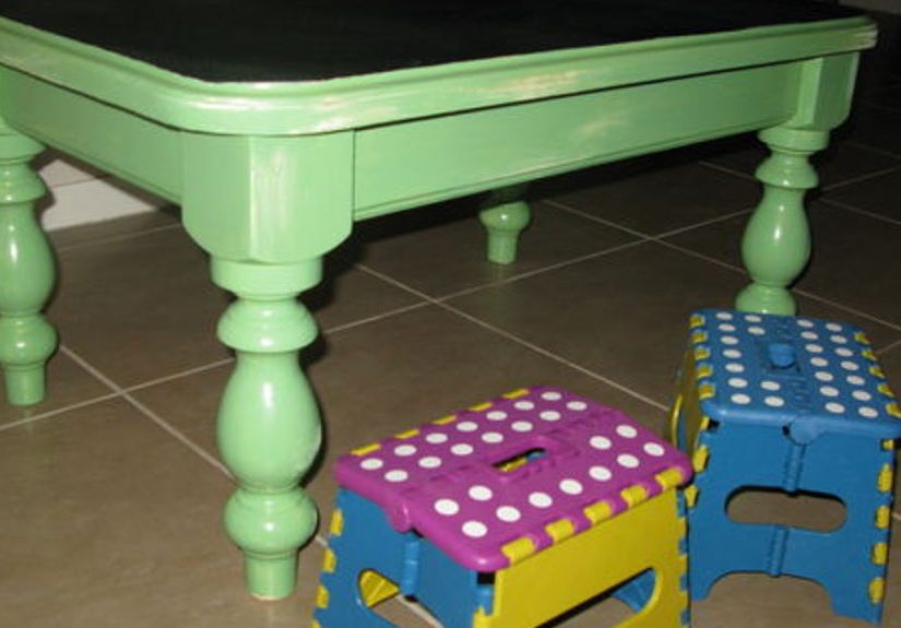 Childs Chalkboard Activity Table From a $5 Pine Coffee Table