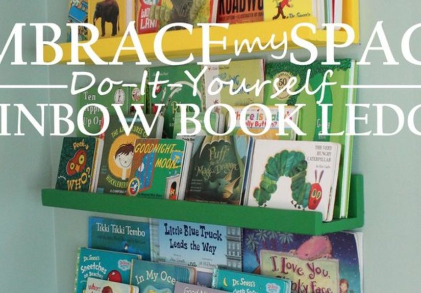 DIY Rainbow Book Ledges for Children's Books